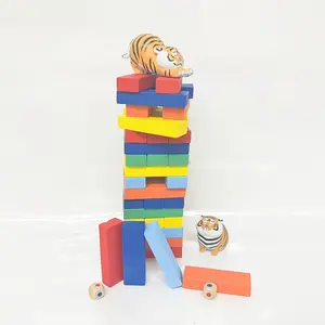 巨型stackem拼图托盘大平衡块挑战堆翻滚塔翻倒块益智玩具