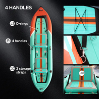 Kayak gonflable portable DAMA à double pont en drop stitch, bateau de pêche, 4 m, canoë en PVC simple, kayak à rames, en solde