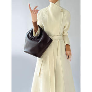 Cappotto <span class=keywords><strong>in</strong></span> cashmere a doppia faccia con colletto di fascia alta da donna nel paragrafo lungo 2022 autunno e inverno nuovo temperamento <span class=keywords><strong>tweed</strong></span> <span class=keywords><strong>in</strong></span> lana allacciata - Product Image 2