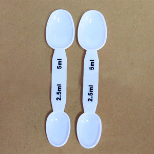 Cuchara de doble cabeza de 2,5 ml y <span class=keywords><strong>5ml</strong></span>, cuchara medidora de plástico de 14cm con doble cabeza - Product Image 3