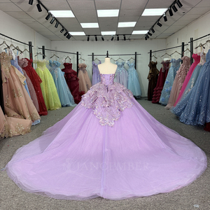 Vestidos de Quinceañera Dy6941 para Adolescentes, Vestidos de Fiesta para Chicas, con Encaje Floral en la Espalda y Cordones, Jancember - Product Image 4