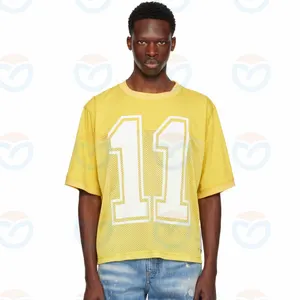 맞춤형 여름 남성용 스웨트 셔츠 세부 사항 투명 비주얼 트리트먼트 통기성 남성용 티셔츠 면 티셔츠