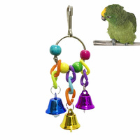 Vente en gros cloche suspendue cage hamac balançoire jouet avec cloche pour animal de compagnie oiseau perroquet ara perroquet
