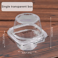 Boîte d'emballage en plastique transparente cylindrique jetable pour cupcake et tarte aux œufs, épaissie, blister, 1/2 tasse, gobelet Mafen