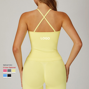 Canotta personalizzata per Yoga senza cuciture allungata con cinturino incrociato bellissimo <span class=keywords><strong>reggiseno</strong></span> sportivo posteriore da donna Outdoor Running Gym Fitness Yoga Top - Product Image 2