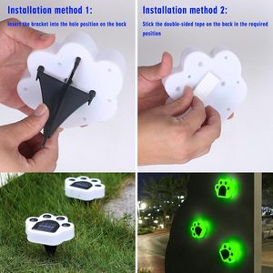 Lampe solaire LED pour pelouse, motif empreinte animale, patte d'ours colorée, ambiance de jardin, étanche IP65 pour aménagement paysager - Product Image 4
