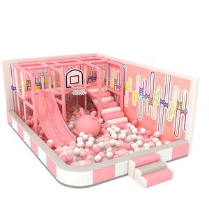 Ensemble de jeux d'intérieur, système de jeu interactif, structures de jeux souples, mur d'escalade pour enfants avec piscine à balles, toboggans, carrousel - Product Image 4