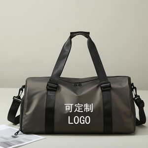 Sac de sport personnalisé noir grande capacité avec compartiment séparé pour chaussures et vêtements mouillés, pour hommes et femmes - Product Image 3