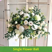 Boules de fleurs artificielles en soie de haute qualité, roses bleues, hortensias, feuilles vertes, durables, arrangements pour centres de table de mariage