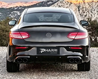 Kit de Difusor Trasero Pharri Nuevo W205, Actualización a Estilo C43 AMG con Soporte para Puntas de Escape para Benz Clase C Coupé 2015-2019