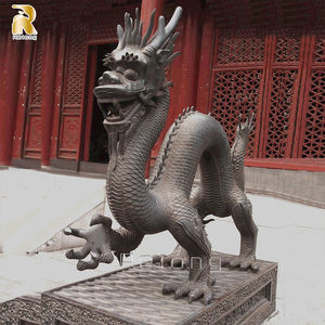 Estatua de dragón china de bronce para decoración de jardín, escultura de Animal de Metal antigua, grande, para exteriores - Product Image 4