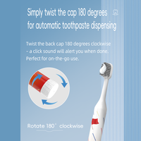 Brosses à dents manuelles de voyage à poils doux Happily Soft, brosse à dents de haute qualité avec boîte en plastique, kit avec dentifrice intégré et étui
