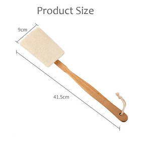 Natural Loofah Shower Brush with Detachable Wooden Handle Replaceable Bath Towel <b>Body</b> <b>Scrub</b> Brush Bath Brushes Sponges Scrubbers - Product Image 6