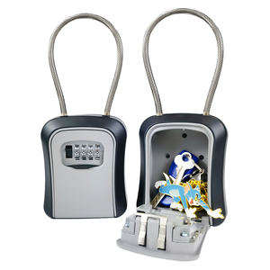 Boîte de rangement sécurisée murale extérieure en alliage d'aluminium avec serrure à combinaison à 4 chiffres, crochet de sécurité dissimulé et déverrouillage par mot de passe - Product Image 3