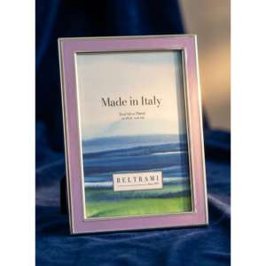Beltrami Photo <b>Frame</b> <b>4x6</b> Inch Silver Plated Pink Metal Picture <b>Frame</b> Made in Italy - Product Image 3