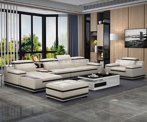 Nuovo Set <span class=keywords><strong>Divano</strong></span> a L Multifunzionale Monoposto da Soggiorno in Pelle di Grandi <span class=keywords><strong>Dimensioni</strong></span> con Altoparlanti <span class=keywords><strong>Divano</strong></span> Angolare da 1, 3, 5, 6, 7 Posti - Product Image 3