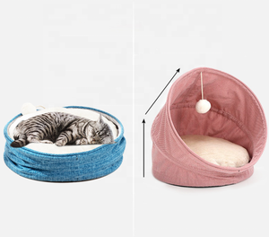 Grotta e casa del gatto di nuovo stile di fabbrica per gattini al coperto accogliente letto per tenda del gattino con cuscino caldo per letto per animali domestici a scomparsa - Product Image 4