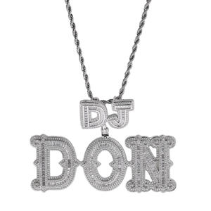 Hip Hop personnalisé nom cubique Zircon couronne goutte à goutte lettres à bulles glacées chaîne pendentifs et colliers pour hommes bijoux chaîne de Tennis cubaine - Product Image 4