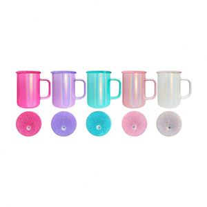 Tazas de Café de Vidrio de 17 oz con Asa, Coloridas, para Sublimación, Modelo Camper Cup - Product Image 1