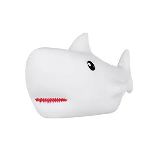 Vofull Hot Sale Shark Design Wireless Charging Light Soft Silicone touchable Night Lamp For Kids