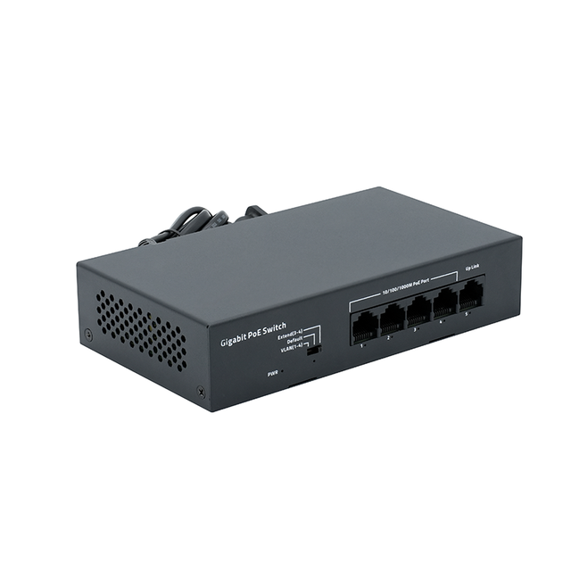 OEM 4 Port PoE (IEEE802.3af/at) 1 Uplink Gigabit Ethernet Network Switch 10Gbps Capacity Full-Duplex 7.44Mpps Throughput