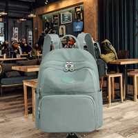Tas Ransel Kasual Berkualitas Tinggi Bahan Nylon Tahan Lama Wanita Nasional Musim Panas Ransel Internal Frame Penutup Ritsleting Tahan Air Poliester Kapasitas 20L Sekolah