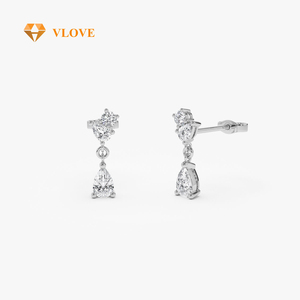 Boucles d'oreilles pendantes élégantes en <span class=keywords><strong>diamant</strong></span> VLOVE Gold Petite Studs Suppliers, 1,05 carat, <span class=keywords><strong>diamant</strong></span> de laboratoire cultivé en 9 carats - Product Image 3