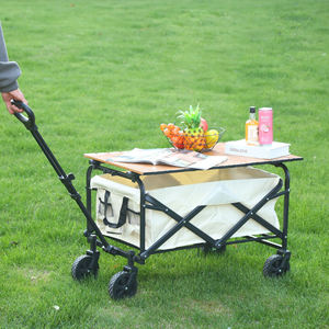 Çok Amaçlı Metal Çerçeveli Katlanabilir Plaj Bahçe Katlanabilir Açık Hava 4 Tekerlekli El Arabası Kamp Arabası - Product Image 5