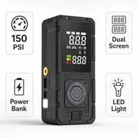 Gonfleur de pneus double alimentation 12V (batterie + allume-cigare) avec pompe à air numérique, batterie externe et moniteur de pression des pneus OEM