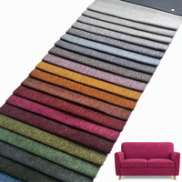 SINOVEL 2026 Tissu d'ameublement ignifuge 100 % polyester aspect lin velours pour canapé, vente chaude