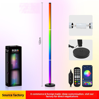 Nueva Lámpara de Pie Modular RGB con Cambio de Color, Luz Ambiental LED Modular de Tres Secciones Activada por Sonido, Luz de Ritmo Musical para Esquinas