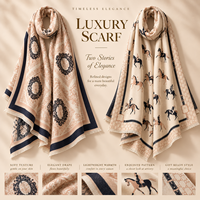 Écharpe élégante de style baroque pour femme, en fausse fourrure de cachemire, longue, motif cachemire, bordure ourlée, douce, confortable, aspect premium, idéale pour l'hiver.