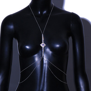 Go Party Sexy Bikini Strass Soutien-Gorge Chaîne Lingerie Bijoux Bleu Devil Eye Cristal Poitrine Chaîne Collier <span class=keywords><strong>Corps</strong></span> Chaîne Accessoires - Product Image 6