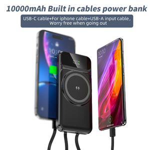 พาวเวอร์แบงค์แบบพกพา 10000mAh รองรับการชาร์จไร้สาย 15W พร้อมสายชาร์จ 3 เส้น รองรับการชาร์จเร็ว PD 22.5W  รับทำโลโก้ตามสั่ง - Product Image 1