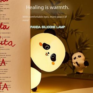 Panda LED <span class=keywords><strong>veilleuse</strong></span> ABS Silicone USB synchronisation chaud coloré sommeil Relaxation avec interrupteur tactile 5V maison atmosphère cadeau - Product Image 4