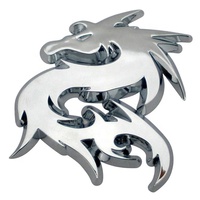 Emblème en plastique 3D Dragon Chrome Design, décoration de coffre, logo, autocollant de voiture, décalcomanie