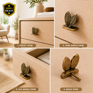 MAPLE Premium Brass Cabinet Knob Classic Furniture Hardware for Drawer <b>Wardrobe</b> Cupboard Kitchen Cabinet Elegant Design - Product Image 4