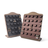 Jinsky luxe PU cuir bijoux présentoir base microfibre boucles d'oreilles goujon présentoir spécial bijoux présentoir