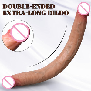 Dildo de Doble Cara de Silicona Suave y Flexible, Realista, Largo y Grueso, con Venas, para Uso Vaginal y Anal, Juguete Sexual para Lesbianas y Gays - Product Image 2