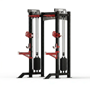 Rack de musculation compact professionnel, machine Smith multifonctionnelle, équipement à câbles en métal durable pour le fitness - Product Image 1