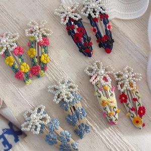 Pinzas para el cabello con cuentas florales, horquillas, pinzas laterales, pinzas para flequillo, accesorios para el cabello infantiles, estilo coreano de alta gama, transfronterizo - Product Image 2