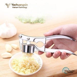 Stainless Steel Garlic Press Manual <b>Kitchen</b> Tool For Cooking Adults Modern Style All Seasons <b>Camping</b> Use - Product Image 4
