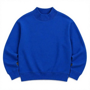Custom Logo Plain Dark Green Mock Neck Sweatshirt Men Fleece Long Sleeve Pullover Casual Loose <b>Fit</b> High Neck Winter <b>Jumper</b> - Product Image 4