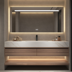 제조 낮은 공장 도매 가격 독립형 더블 싱크 현대 부동 욕실 세면대 - Product Image 5