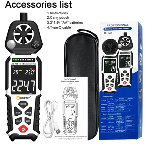 XEAST XE-368 Tragbares Digitales Multifunktionales Umweltmessgerät Anemometer IEC61672-1 Klasse <span class=keywords><strong>2</strong></span> Schallpegelmessgerät <span class=keywords><strong>2</strong></span>,0dB Genauigkeit Auto - Product Image 1