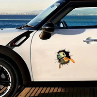 Autocollant de voiture 3D tortue adorable personnalisé, auto-adhésif et étanche – Design dessin animé en PVC pour véhicules, motos, vitres et peinture