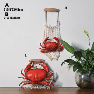 تمثال سرطان البحر والكركند بأسلوب البحر المتوسط مصنوع من الراتنج للتعليق على الحائط وديكور ثلاثي الأبعاد مخصص للبيع بالجملة - Product Image 5