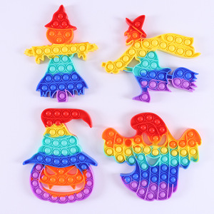 Juguete Sensorial Antiestrés de Silicona con Burbujas de Colores Arcoíris, Regalo para Fiestas de Navidad, Unisex, para Halloween - Product Image 1