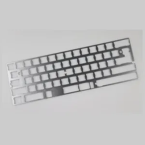 Chapa de teclado de alumínio anodizado, chapa de painel de teclado mecânico cnc personalizada de precisão