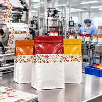 Sachets d'emballage pour thé à fond plat avec fermeture éclair, scellage huit côtés, imprimés sur mesure pour thé en vrac chinois, bien-être, aliments pour animaux de compagnie